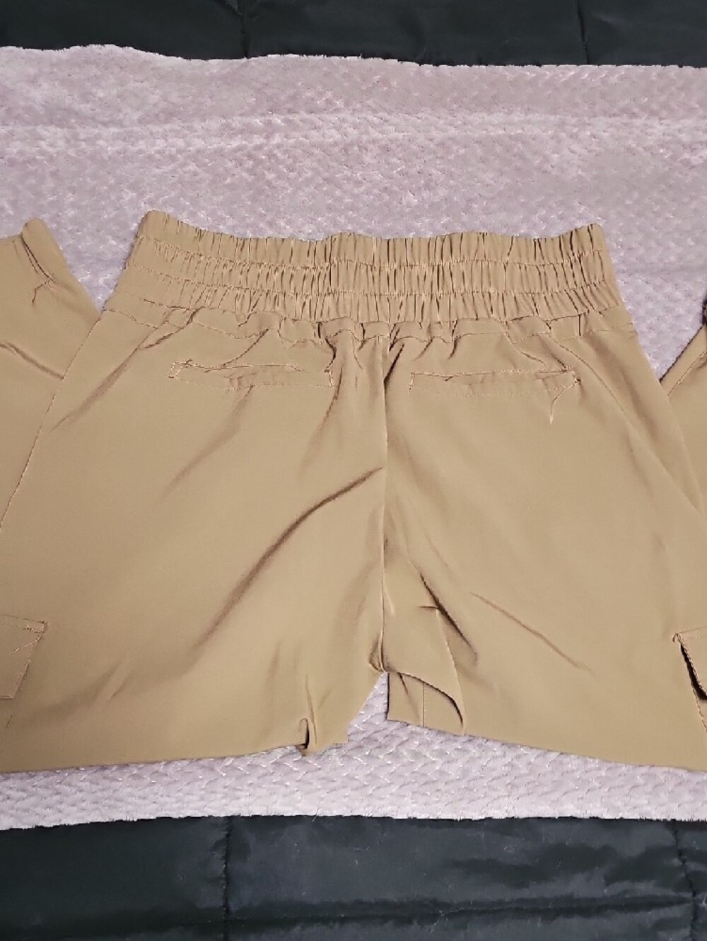 Womens Cargo Jogger Pants - Khaki - Picture 3 of 4